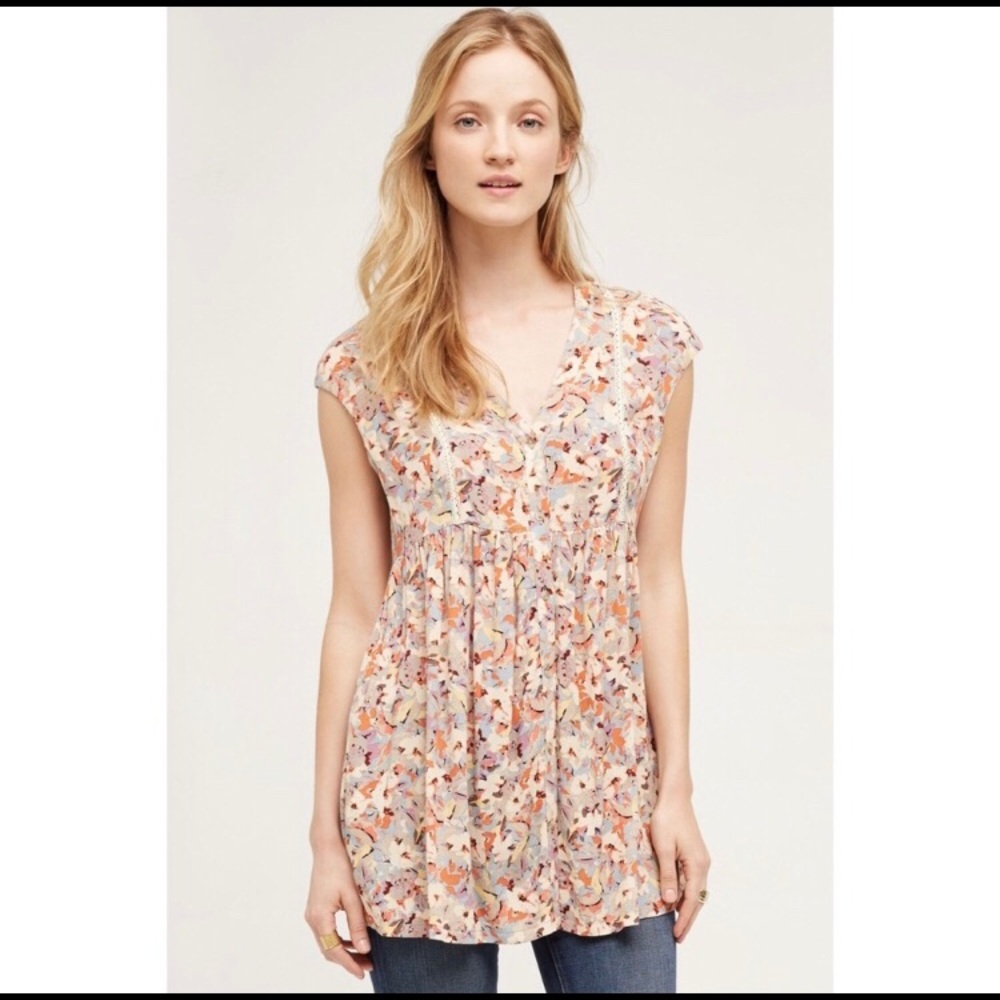 Anthropologie Vanessa Virginia Ladder Lace Tunic